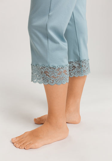 Moments Lace Trim Cotton Pajama Set | Tourmaline Blue 77928-2712